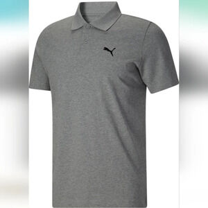 PUMA Grey Essential Short Sleeve Polo Shirt Athletic Casual Size Men's XXL